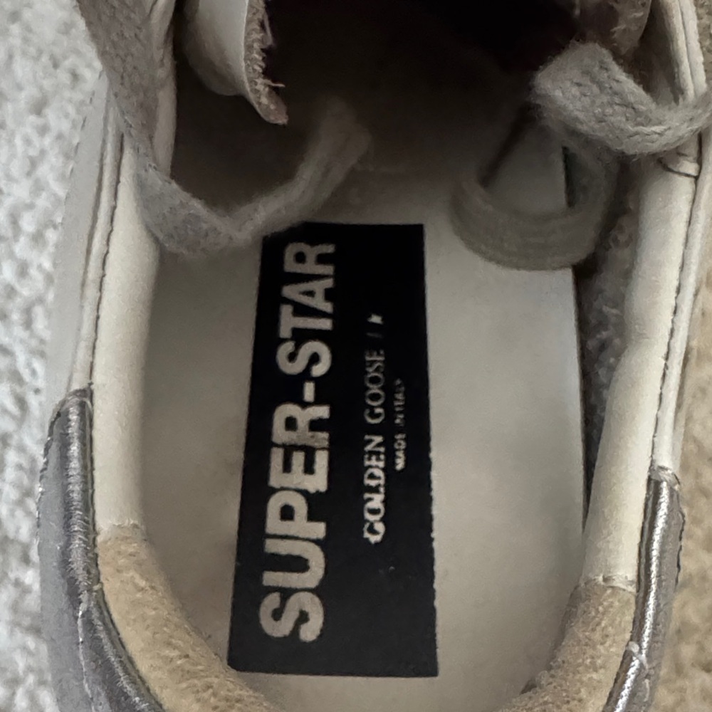 Golden Goose Superstar White Leather Low-Top Sneakers with Gray Silver size 6 - Picture 5 of 8